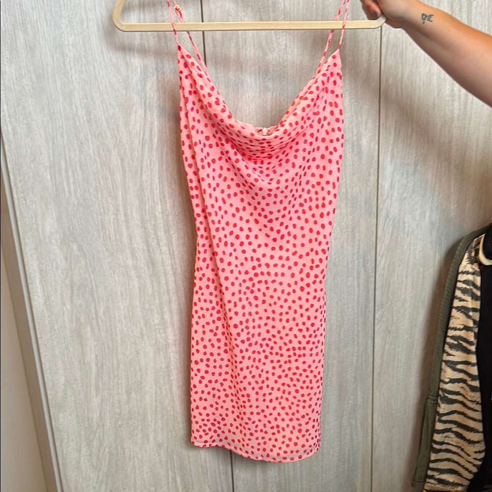 Pink Polka Dot Mini Dress